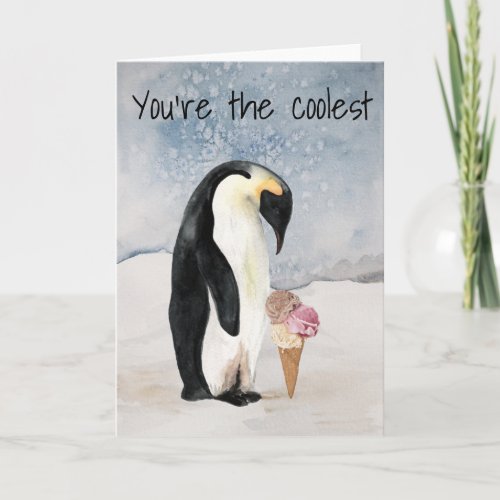 Youre the Coolest Penguin Valentines Day Card