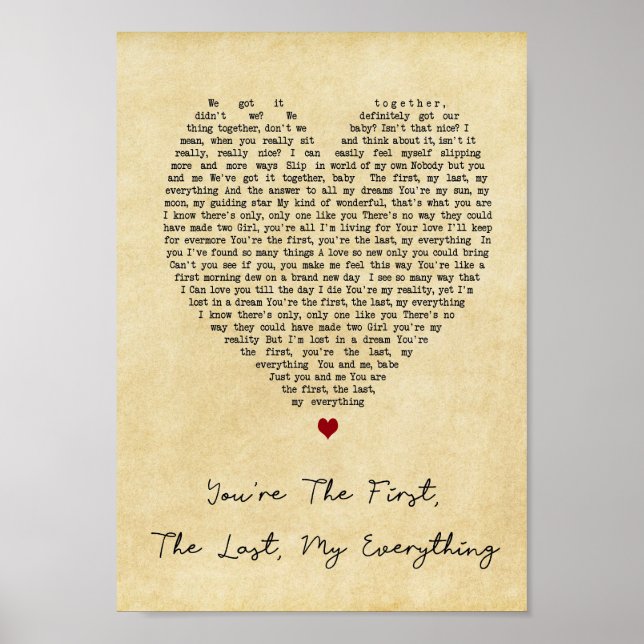 You're The First The Last My Everything Heart Song Poster (Front)