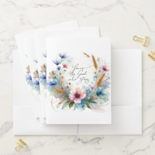 You're the God who Stays, watercolor floral Pocket Folder