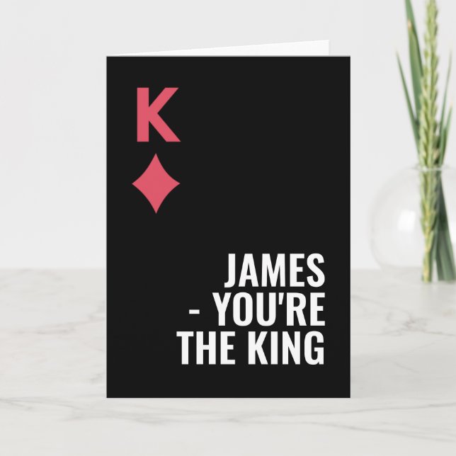 You're The King Custom Name Personalized Poker Holiday Card (Front)