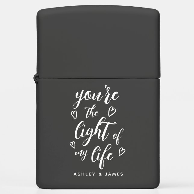 You're the Light of my Life Valentine Keepsake Zippo Lighter (Front)