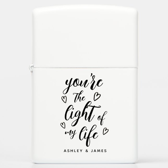 You're the Light of my Life Valentine Keepsake Zippo Lighter (Front)