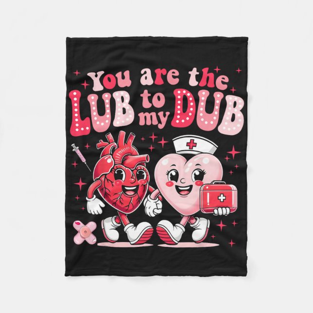 Youre The Lube To My Dub Cvicu Nurse Valentine Car Fleece Blanket (Front)