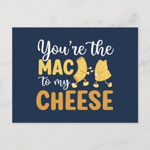 Youre The Mac To My Cheese Funny Valentines Day Postcard