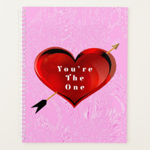 You're The One Heart on Pink Ice Spiral Notebook