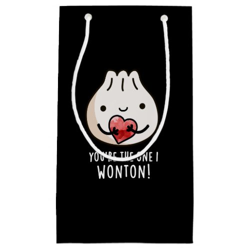 Youre The One I Wonton Funny Dimsum Pun Dark BG Small Gift Bag