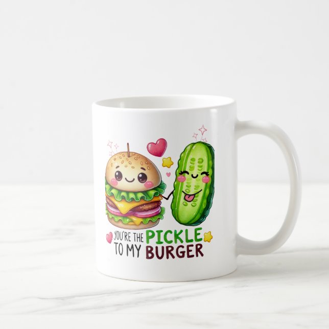 "You're The Pickle To My BURGER – Funny Valentine’ Coffee Mug (Right)