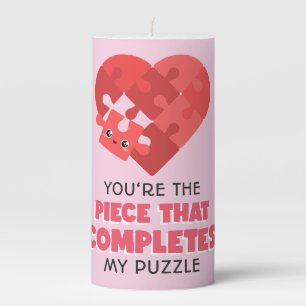 You're The Piece That Completes My Puzzle Pillar Candle