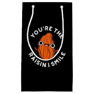 You're The Raisin I Smile Funny Food Pun Dark BG Small Gift Bag