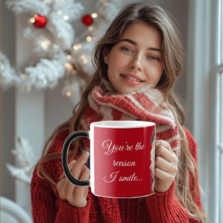 You're the Reason I Smile Romantic Fun Quote Photo Color Morph Mug