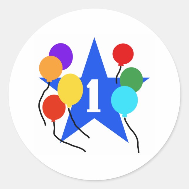 You're the Star 1st Birthday Classic Round Sticker (Front)