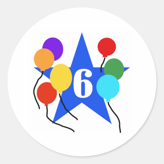 You're the Star 6th Birthday Classic Round Sticker (Front)