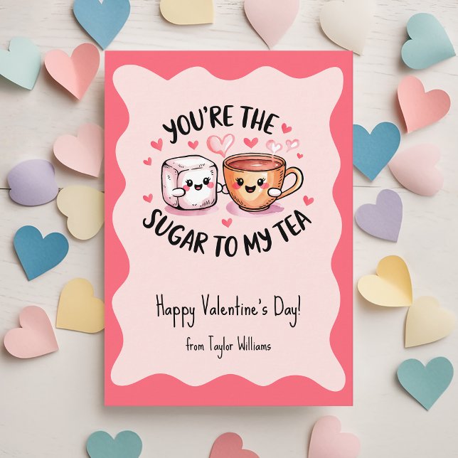 You're The Sugar To My Tea Kids Valentine's Day Note Card (Creator Uploaded)