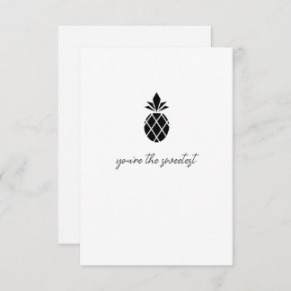 You're The Sweetest Black Pineapple Thank You Card