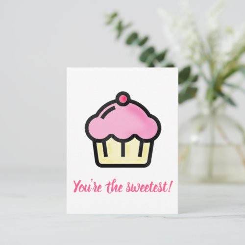 Youre the sweetest Cupcake Valentines Day Holiday Postcard