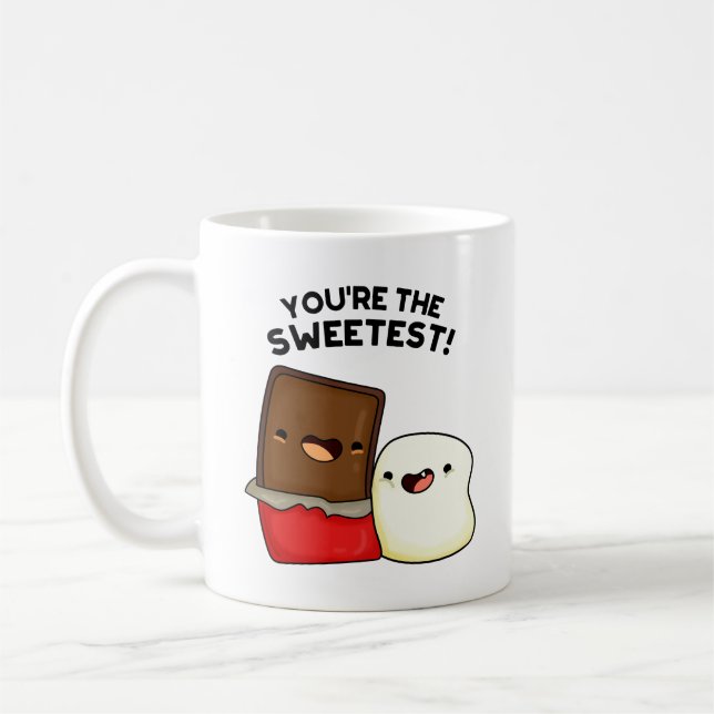 You're The Sweetest Funny Snack Pun Coffee Mug (Left)