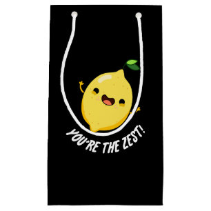 You're The Zest Funny Lemon Pun Dark BG Small Gift Bag