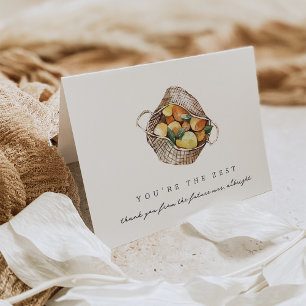 You're the Zest Lemon Bridal Shower Letterpress Thank You Card