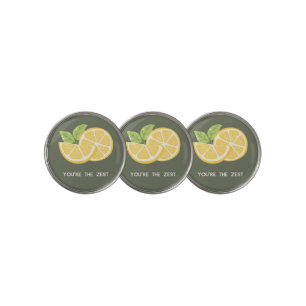 'You're The Zest' Muted Sage Green And Warm Cream  Golf Ball Marker