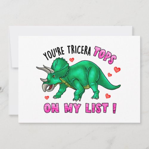 Youre Tricera Tops Funny Dinosaur Valentines Day Holiday Card