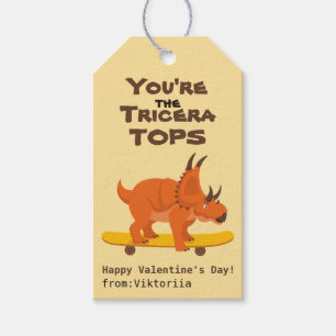 You're Tricera Tops kids valentines day dinosaur Gift Tags