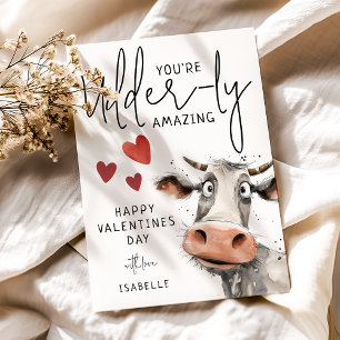 You're Udder-ly Amazing   Fun Valentines Day Holiday Card