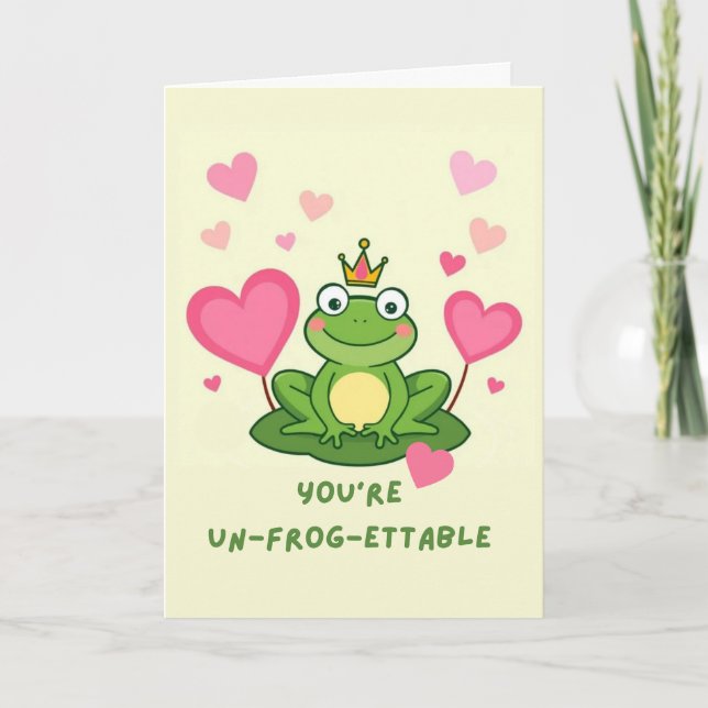 You're Un-Frog-ettable Valentines Card (Front)