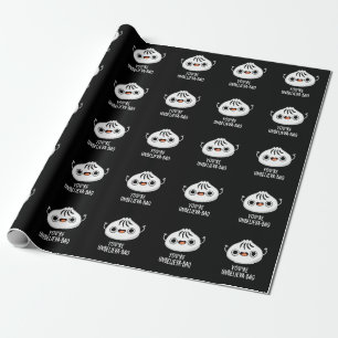You're Unbelieva-bao Funny Dimsum Bao Pun Dark BG Wrapping Paper