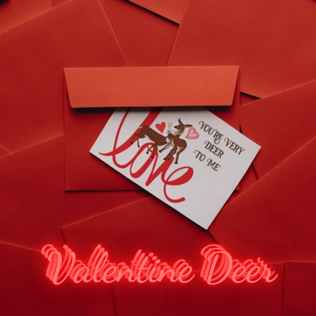 You're Very Deer To Me Funny Valentine Postcard (Creator Uploaded)