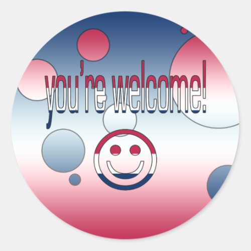 Youre Welcome America Flag Colors Pop Art Classic Round Sticker