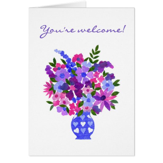 'You're Welcome' Card - Flower Power (Front)