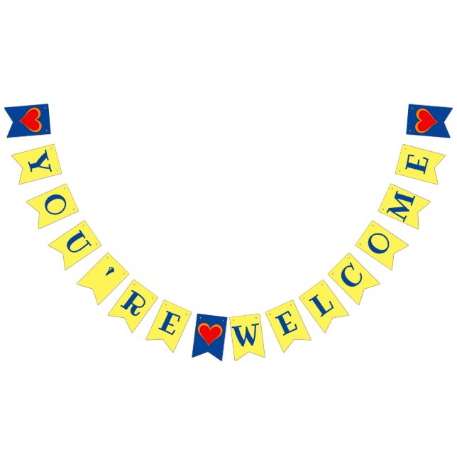 YOU'RE WELCOME - heart love design 1 Bunting Flags (All)