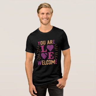 you're welcome solid black triblend   Tri-Blend shirt