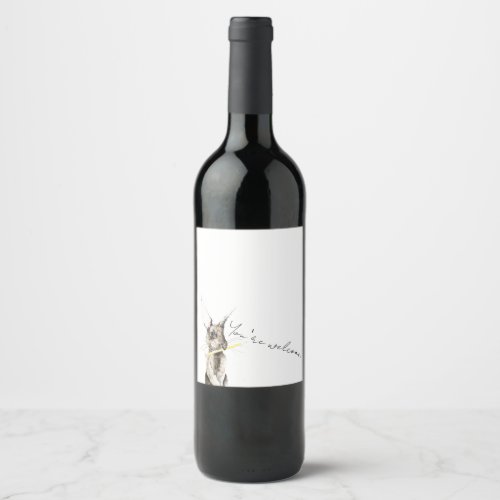 You're welcome wine label
