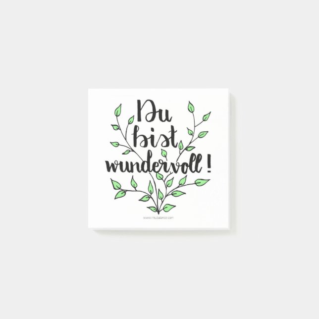 You're wonderful adhesive post-it notes (Front)