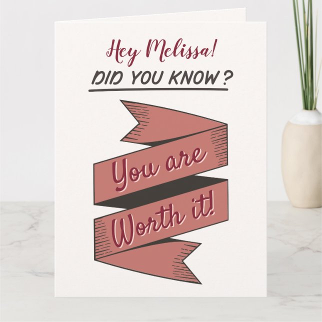 You're Worth It/Planner/Self-Care Card (Front)
