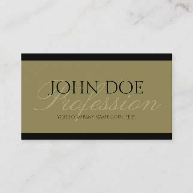 YourJobTitle! Antique Gold Script Business Card | Zazzle