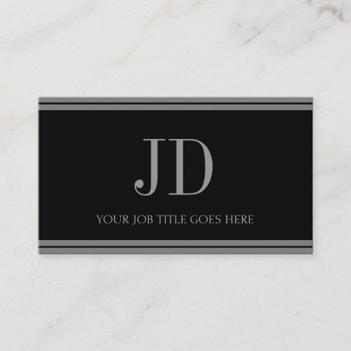 YourJobTitle Black/Antique Silver Stripes Business Card