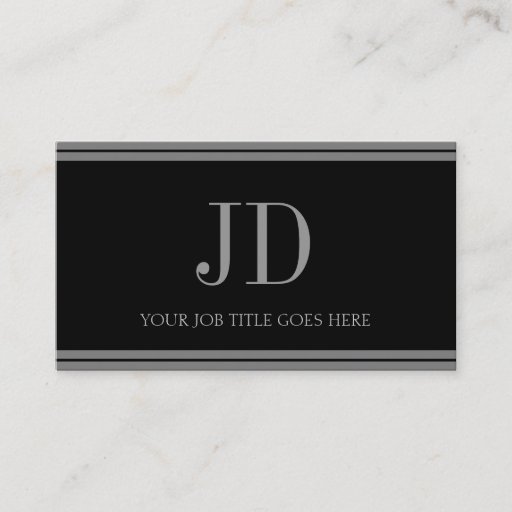 Customizable YourJobTitle Black/Antique Silver Stripes Business Card