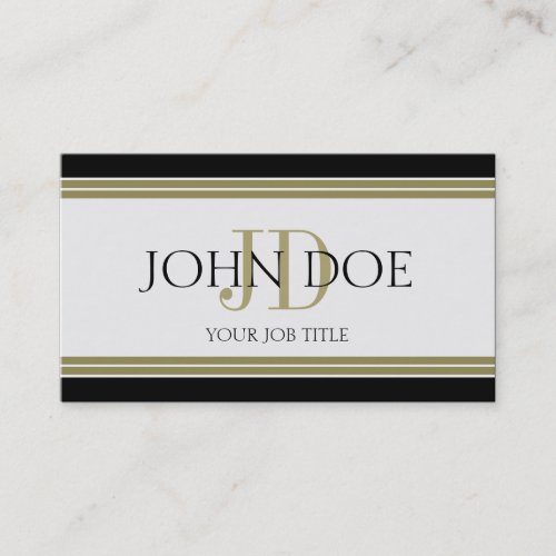 YourJobTitle Black Gold Stripes Business Card Template