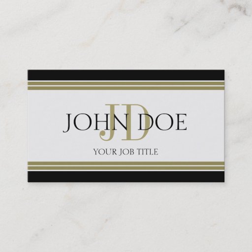 Customizable YourJobTitle Black Gold Stripes Business Card Template