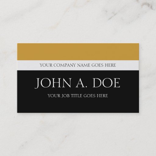 Customizable YourJobTitle Black/Yellow Gold Touch Business Card Template