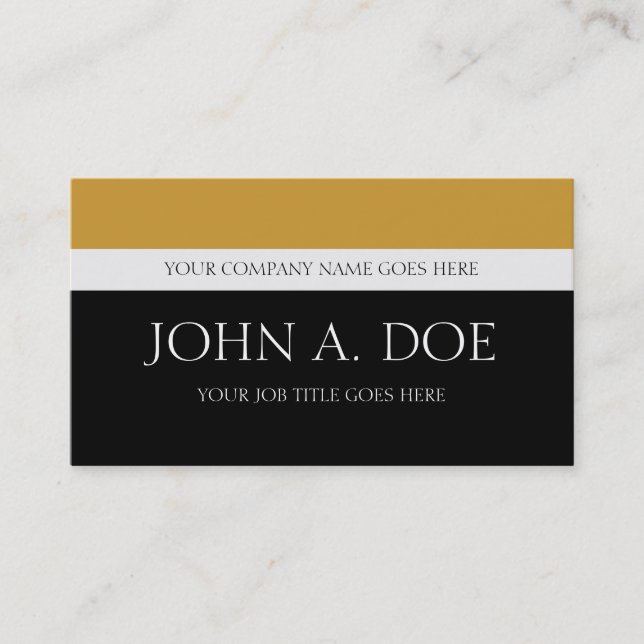 YourJobTitle Black/Yellow Gold Touch Business Card (Front)