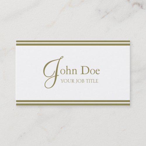 YourJobTitle Elegant White/Gold Stripes Business Card Template