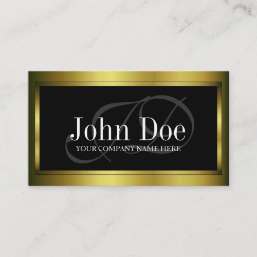 YourJobTitle Gold Metal Metallic Business Card Template