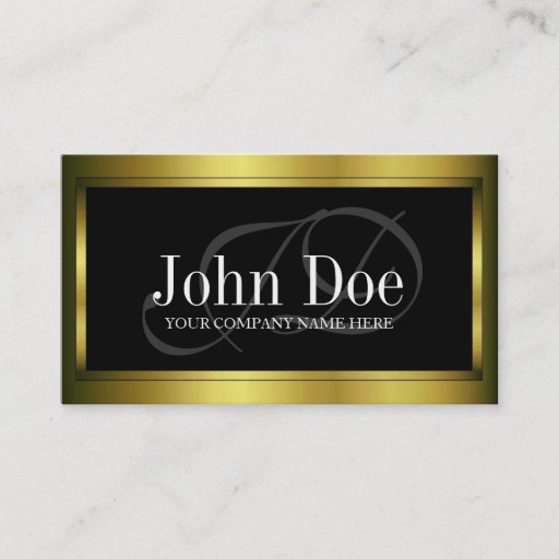 Customizable YourJobTitle Gold Metal Metallic Business Card Template