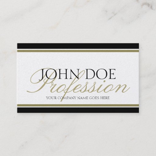 Customizable YourJobTitle Gold Script Business Card