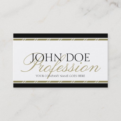 Customizable YourJobTitle Gold Script Business Card Templates