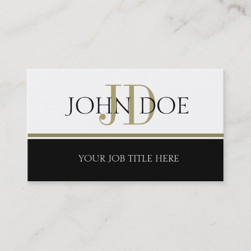 YourJobTitle Gold Stripe Business Card