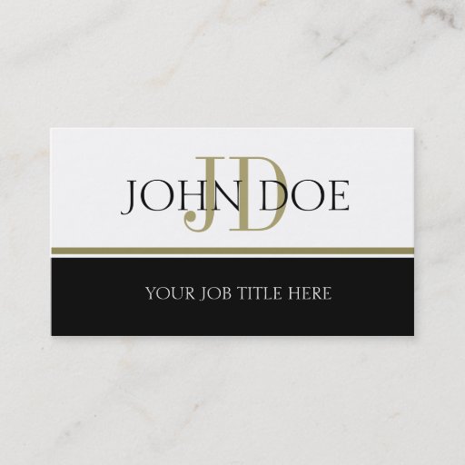 Customizable YourJobTitle Gold Stripe Business Card